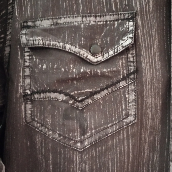 Moonshine Spirit Mens Western Long Sleeve Slim Fit Pearl Snap Shirt, Medium - Picture 8 of 13